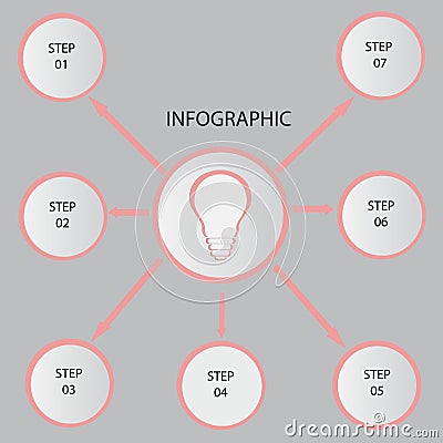 Creative concept for dark infographic. Business data visualization. Abstract circle elements of graph, diagram with 4 steps, optio Vector Illustration