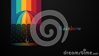 Creative concept design with umbrella and rainbow, vector illustration Vector Illustration