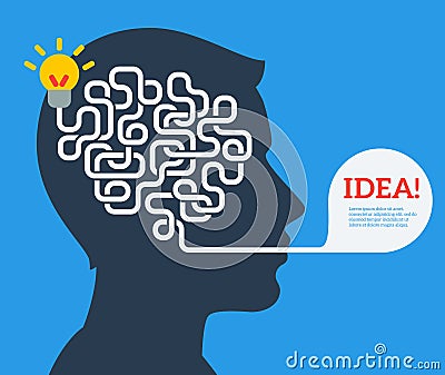 Creative concept of human brain, vector Vector Illustration