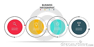 Creative concept for infographic with 4 steps, options, parts or processes. Business data visualization Stock Photo