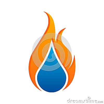 Creative concept water and gas logo symbol Vector Illustration