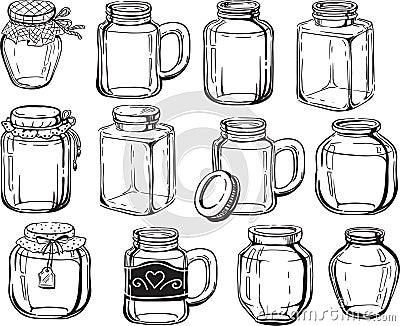 Jar set. Vector Illustration