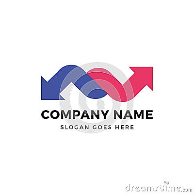 Creative Connect Arrow Vector Logo icon design template. Abstract logotype concept element sign shape Stock Photo