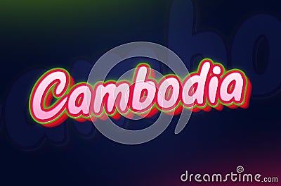 Creative Country Name Cambodia text design Stock Photo