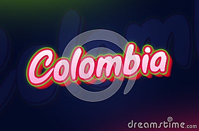 Creative Country Name Colombia text design Stock Photo