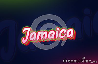 Creative Country Name Jamaica text design Stock Photo