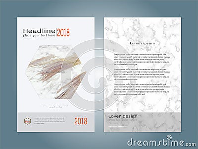 Creative cover design layout template, Marble texture background, Inspiration for your design Vector Illustration