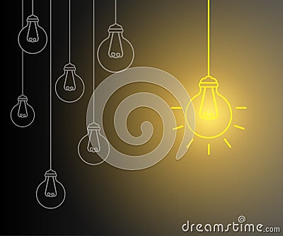 Creative creation ideas bulb, new business idea Stock Photo