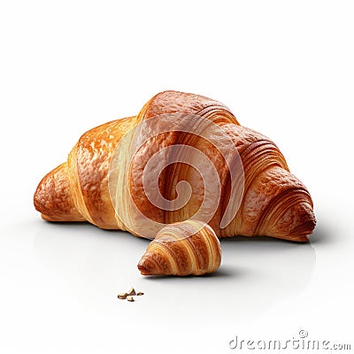Creative Croissant: Photorealistic Renderings With Forced Perspective Stock Photo