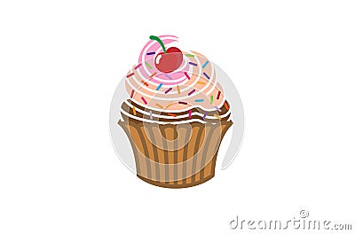 Creative Cupcake Delicious Logo Vector Illustration