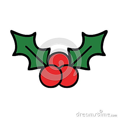 A creative cute cartoon christmas holly Vector Illustration