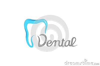 Creative Dental Care Clean Blue Teeth Logo Vector Illustration
