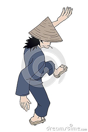 Asian samurai illustration Vector Illustration