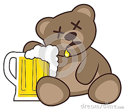 Beer and bear Vector Illustration