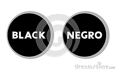 Black color indication symbol Vector Illustration