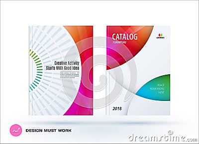 Creative design of business brochure set, abstract horizontal cover layout, flyer Vector Illustration