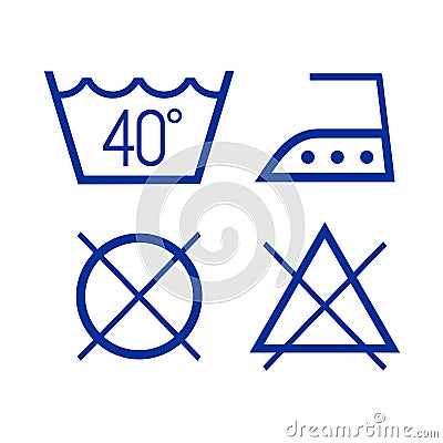 Clothes wash icons Vector Illustration