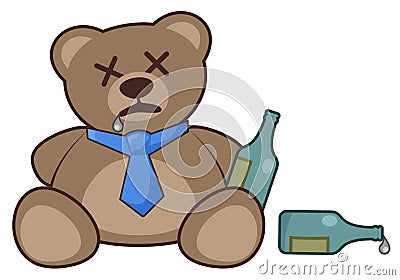 Drinking bear Vector Illustration