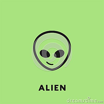 Flat alien face icon Vector Illustration