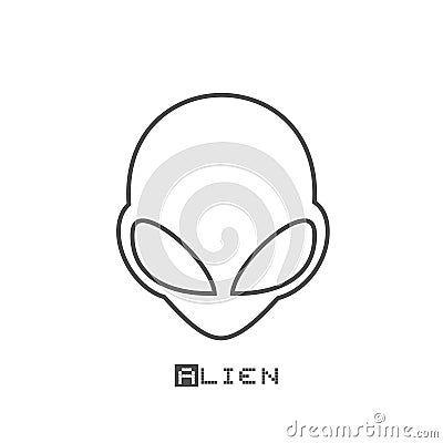 Flat alien icon Vector Illustration