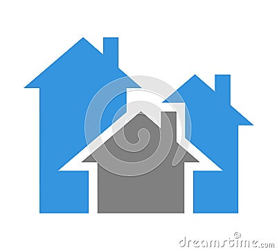 Flat houses icon Vector Illustration