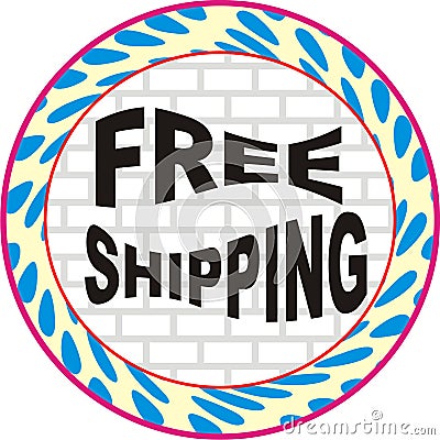 Creative design free shipping different shape with web button Stock Photo