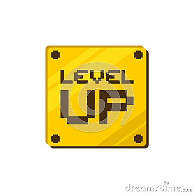 Golden box with level up message Vector Illustration