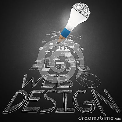 Creative design hand drawn web icon Stock Photo