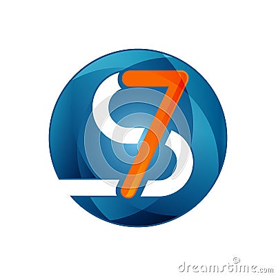 Creative design letter S7 in modern style Vector Illustration