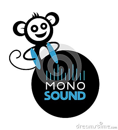 Creative design of musical monkey symbol Vector Illustration