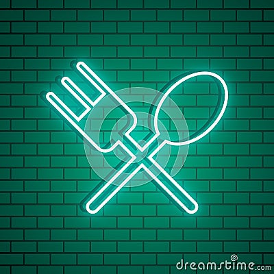 Neon restaurant symbol Stock Photo