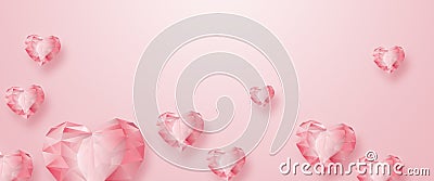 Creative design promo banners, Pink design, light background, Valentine`s Day, Women`s Day, the eighth of March, hot sale, Stock Photo