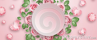 Creative design promo banners, Pink design, light background, Valentine`s Day, Women`s Day, the eighth of March, hot sale, Stock Photo