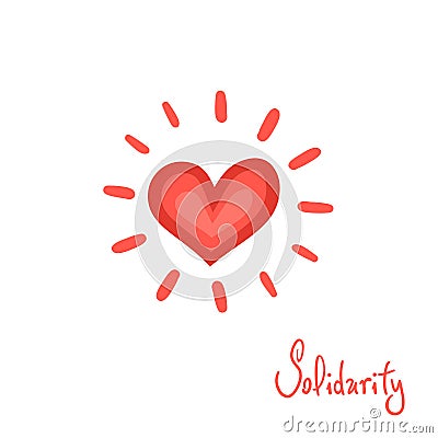Creative design of solidarity heart symbol Vector Illustration