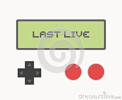 Creative design of vintage videogame screen and last live message Vector Illustration