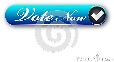 Creative design Vote now tick mark colorful web button Cartoon Illustration