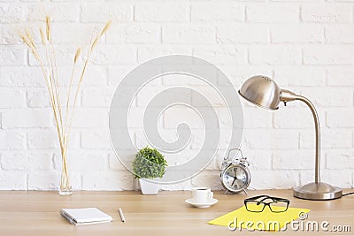 Creative desktop with various items Stock Photo