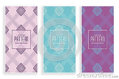 Creative diamond lines pattern in soft colors Vector Illustration