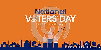 Creative digital and printed design for India's National Voters Day. Vector Illustration