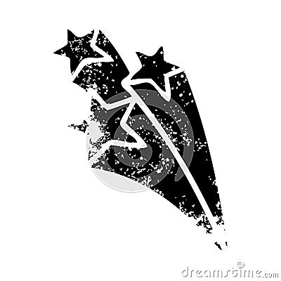 A creative distressed symbol shooting stars Vector Illustration