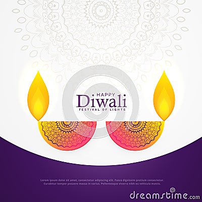 Creative diwali celebration poster festival greeting card design Vector Illustration