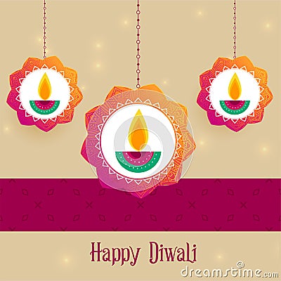 Creative diwali festival greeting background Vector Illustration