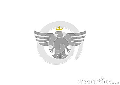 Creative Eagle Crown Logo Design Illustration Vector Illustration