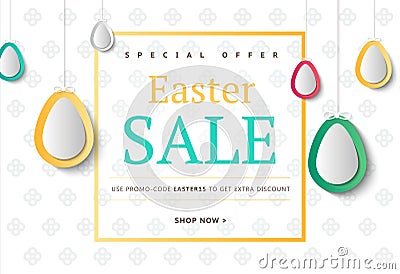 Creative Easter abstract social media web banners for cell phone Vector Illustration