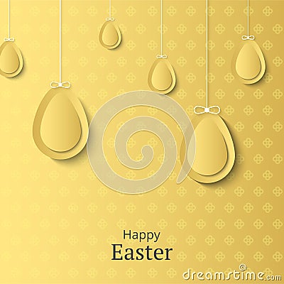 Creative Easter background. Abstract egg festive decoration. Vector holiday layout for poster, flyer or newsletter. Paper shapes Vector Illustration