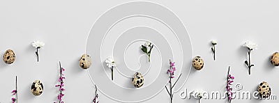 Creative easter banner. White background Stock Photo