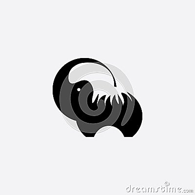 Creative elephant animal black illustration. vector design Vector Illustration