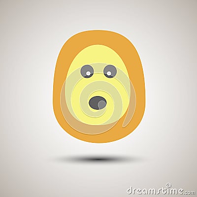 Creative emoji smiley face surprised. Vector Illustration