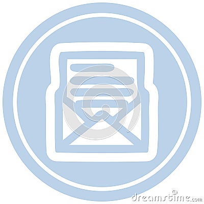 A creative envelope letter circular icon Vector Illustration