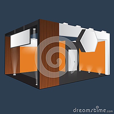 Creative exhibition stand design. Booth template. Corporate identity vector Vector Illustration